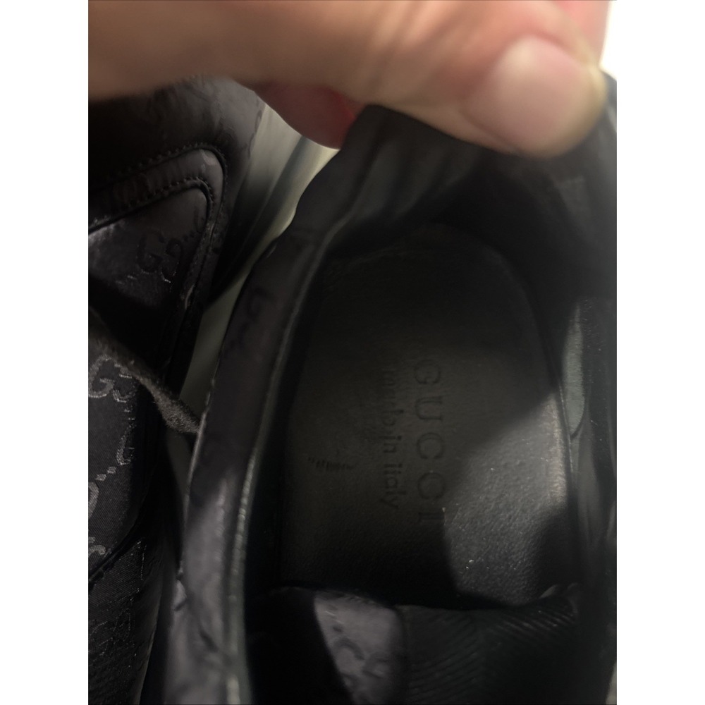 gucci rhyton sneakers Black Monogram Size 12.5 - Picture 7 of 14